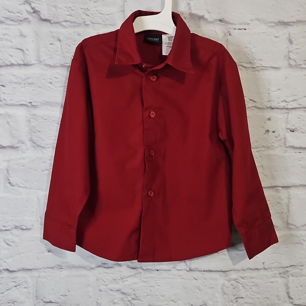 Holiday Editions Kids Red Button Down Shirt